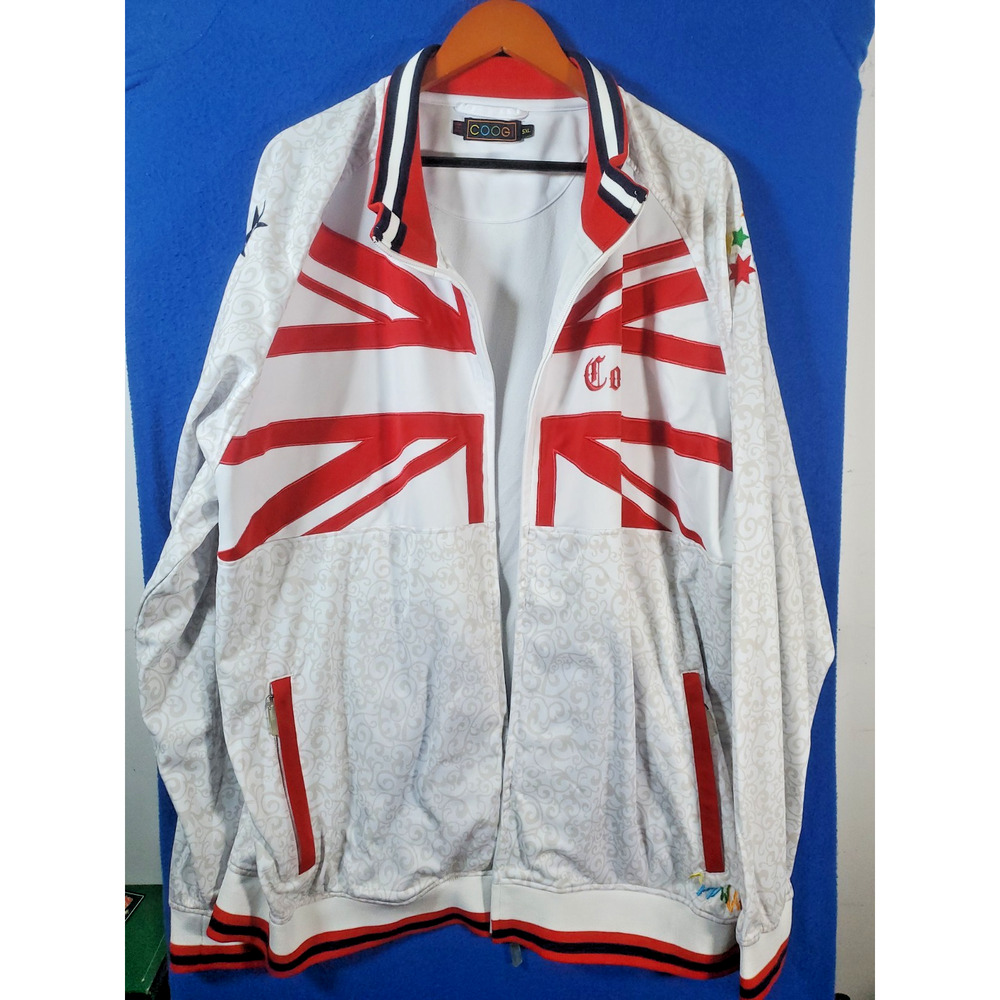 Vintage COOGI Track Jacket Mens Size 5XL White Union Jack British Flag Y2K - Picture 15 of 16